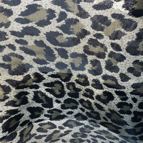 Vintage Space Age Scarf Black Olive Green Animal Print 20" Square Womens Ladies - Picture 3 of 5